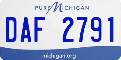 MI license plate DAF2791