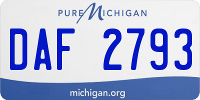 MI license plate DAF2793