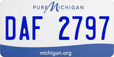 MI license plate DAF2797
