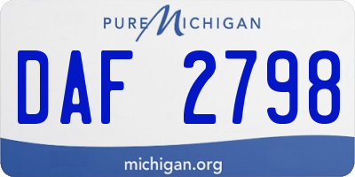 MI license plate DAF2798