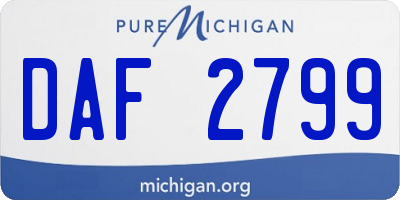 MI license plate DAF2799