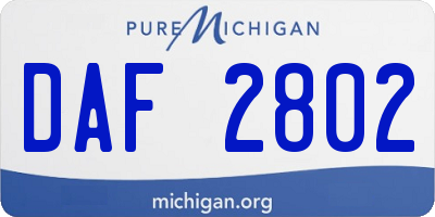 MI license plate DAF2802