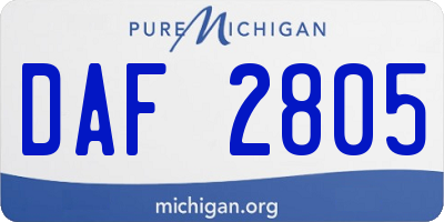 MI license plate DAF2805