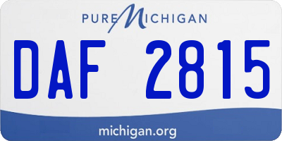 MI license plate DAF2815