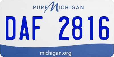 MI license plate DAF2816