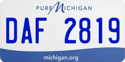 MI license plate DAF2819