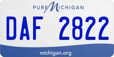 MI license plate DAF2822