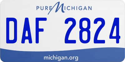 MI license plate DAF2824