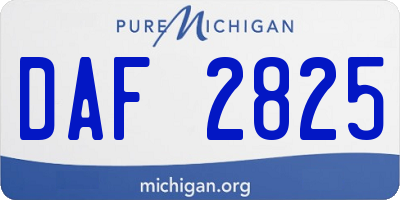 MI license plate DAF2825