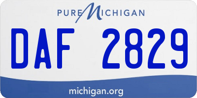 MI license plate DAF2829