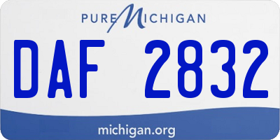 MI license plate DAF2832