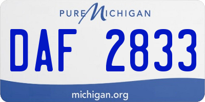 MI license plate DAF2833