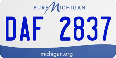 MI license plate DAF2837