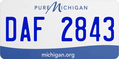 MI license plate DAF2843