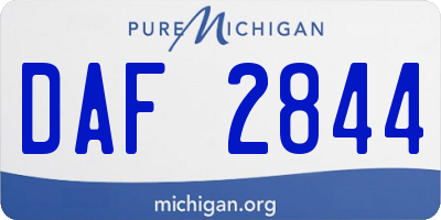 MI license plate DAF2844