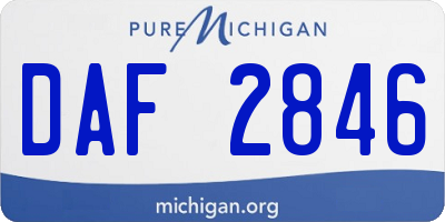 MI license plate DAF2846