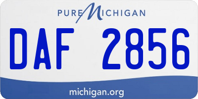 MI license plate DAF2856