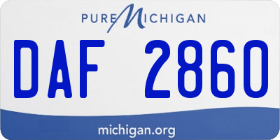 MI license plate DAF2860