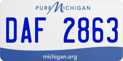 MI license plate DAF2863