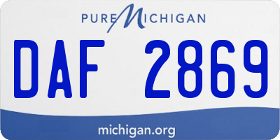 MI license plate DAF2869