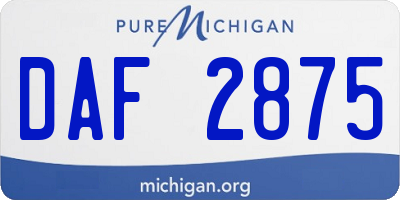 MI license plate DAF2875