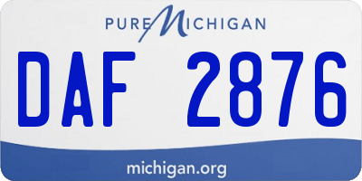 MI license plate DAF2876