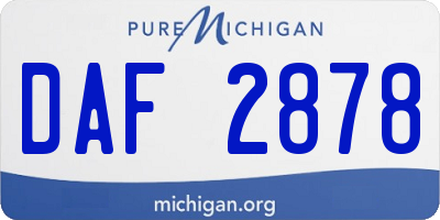 MI license plate DAF2878