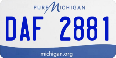 MI license plate DAF2881