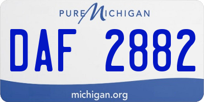 MI license plate DAF2882