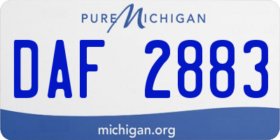 MI license plate DAF2883