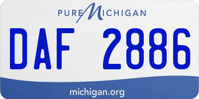 MI license plate DAF2886