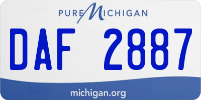 MI license plate DAF2887