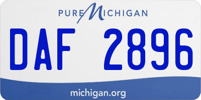 MI license plate DAF2896