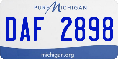 MI license plate DAF2898
