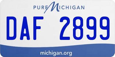 MI license plate DAF2899