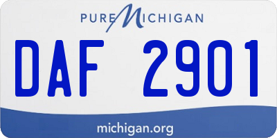 MI license plate DAF2901