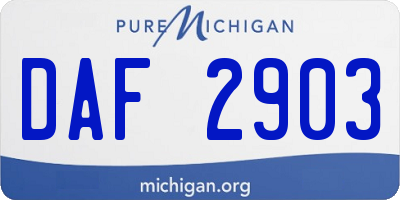 MI license plate DAF2903