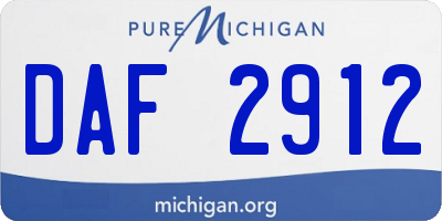 MI license plate DAF2912