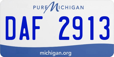 MI license plate DAF2913