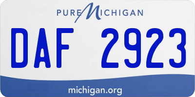 MI license plate DAF2923