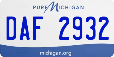 MI license plate DAF2932