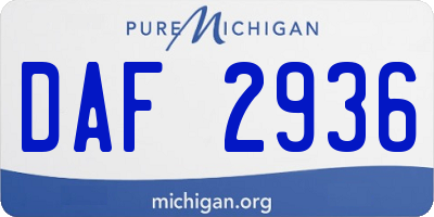 MI license plate DAF2936