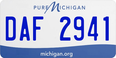 MI license plate DAF2941