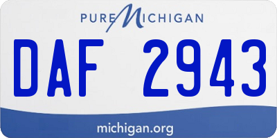 MI license plate DAF2943