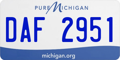 MI license plate DAF2951