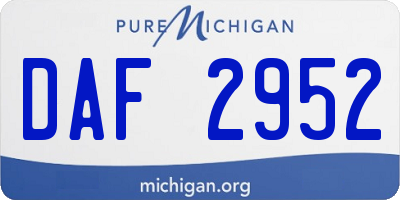 MI license plate DAF2952