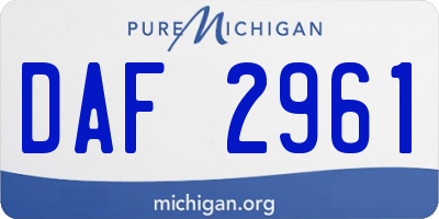 MI license plate DAF2961