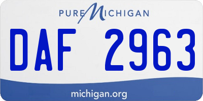 MI license plate DAF2963
