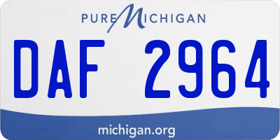 MI license plate DAF2964