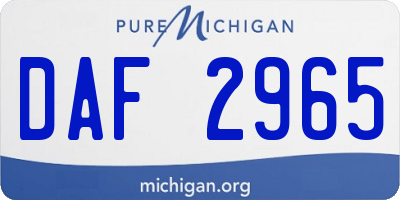 MI license plate DAF2965